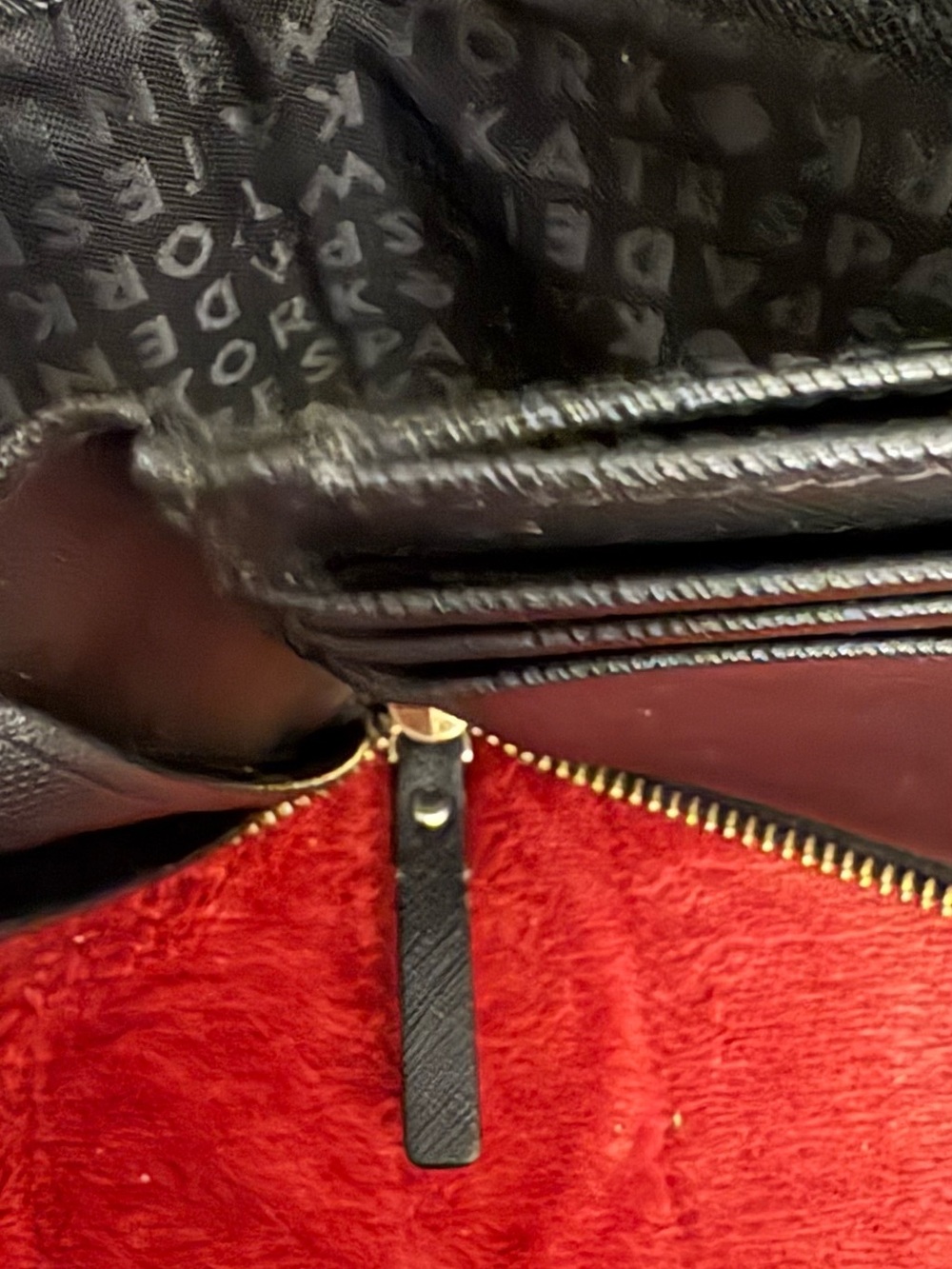 kate spade Black Textured Zip-Around Wallet with Gold Plaque - Picture 5 of 7